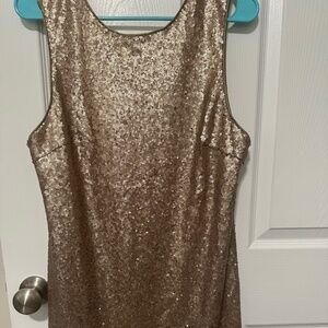 TOBI Gold Sequin Mini Dress